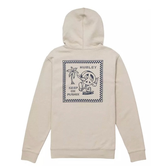 Hurley Men’s Pushin’ Po Hoodie – Sandstorm Size Large NWT Streetwear Surf Skate - Picture 3 of 6